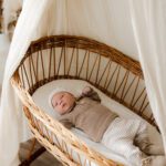 newborn set streepjes taupe - baby broekje streepjes taupe - baby polo taupe - unisex babykleding