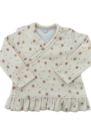 overslagshirt ruffle ster - overslagshirt ruffle - meisjes overslagshirt - overslagshirt print - overslagshirt bloementjes