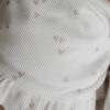 Overslagshirt ruffle | Hartjes beige - Afbeelding 3