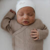 Overslagshirt | Dubbele rib dark beige - Afbeelding 2