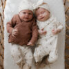 Combi set | Broekje + mutsje | Rib pink flower - Afbeelding 3