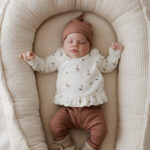 overslagshirt rib pink flower - overslagshirt meisje - newborn kleding meisje - ruffle shirtje baby - babybroekje meisje - geboorte pakje meisje