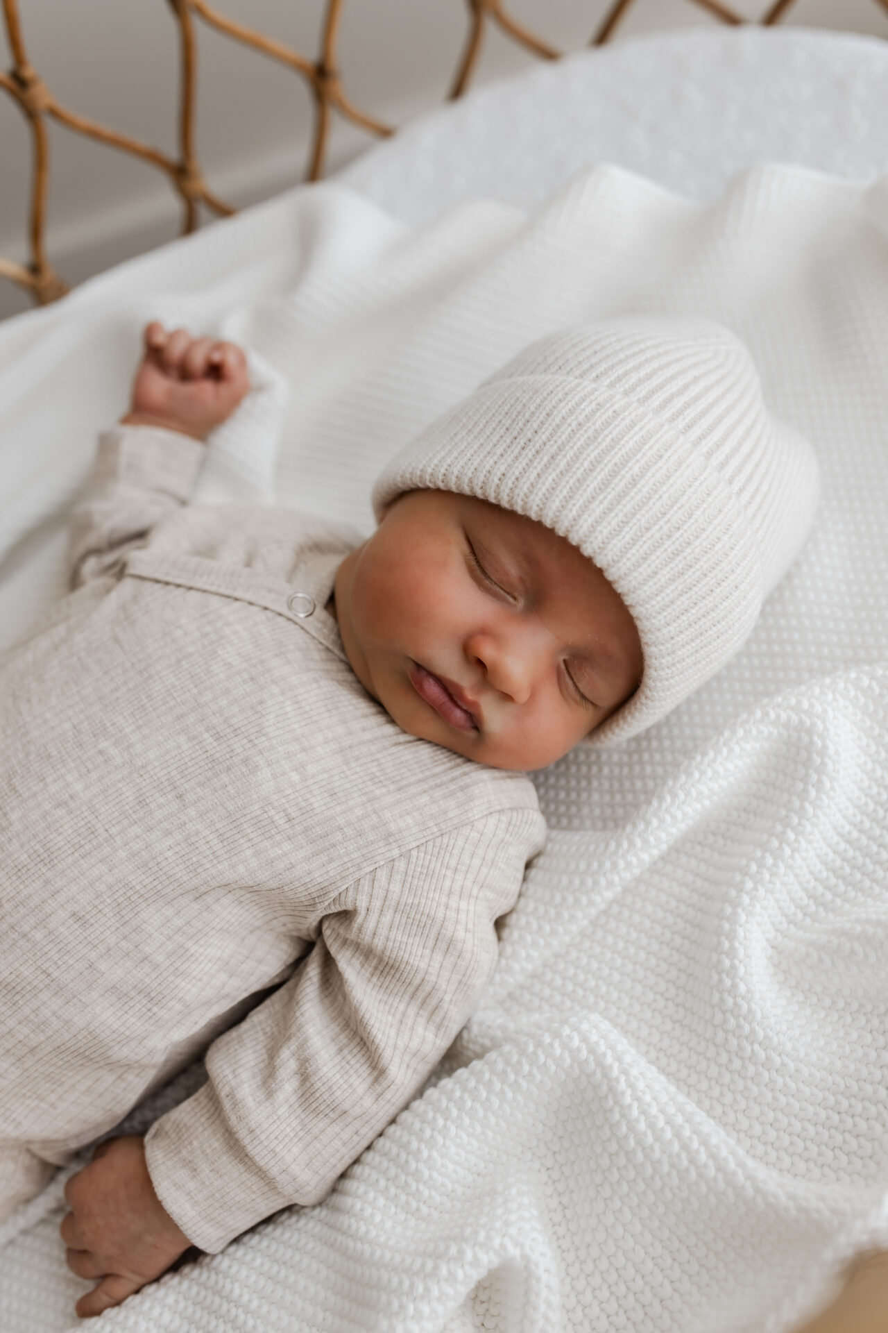 merino wol beanie off white - merino wol mutsje - merino wol mutsje baby - baby mutsje wol - muts baby wol