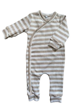 boxpakje streep zand - geboortepakje jongen - unisex geboortepakje - unisex boxpakje - boxpakje streepjes
