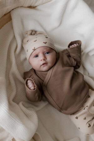 Overslagshirt | Dubbele ruffle taupe