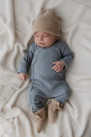 Boxpakje | Rib staal blauw