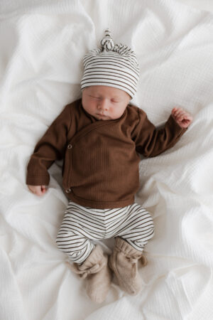 Overslagshirt | Rib bruin